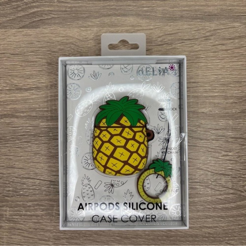 Delia*s Pineapple AirPods Silicone Case Cover NEW